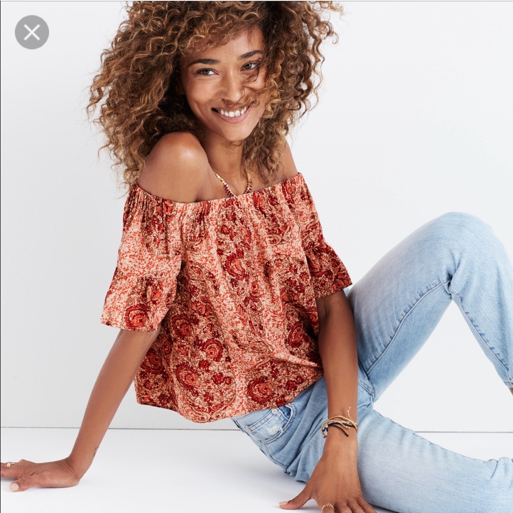 Madewell Top S Watercolor Paisley